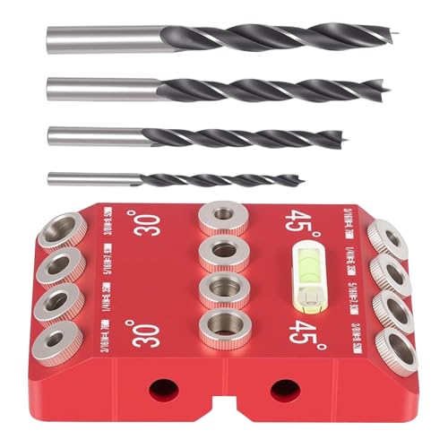 Opdestn Winkelbohrlehre,Bohrwinkel Führung für 30 45 90 Grad - Präzisionsausrichtung Zubehör für Holzwerkarbeit Treppengeländer Decks Geländer universell einsetzbar von Opdestn