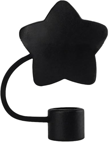 Black Star Strohhalm-Abdeckung für Stanley Becher mit einem Fassungsvermögen von 40 und 850 ml, wiederverwendbare Trinkhalm-Deckel, 10 mm Silikon-Trinkhalm-Abdeckkappe für Stanley-Becher-Zubehör von Opemg