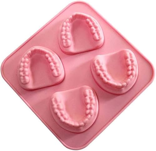 Eiswürfelform mit 4 Löchern, Zahnform, Silikon, Eisform, lustiges Geschenk für Zahnarzt, Senioren, Rosa Eiswürfelform mit 4 Löchern, Zahnform, Silikon, Eisform, lustiges Geschenk für Zahnarzt, Senioren, Rosa von Opemg