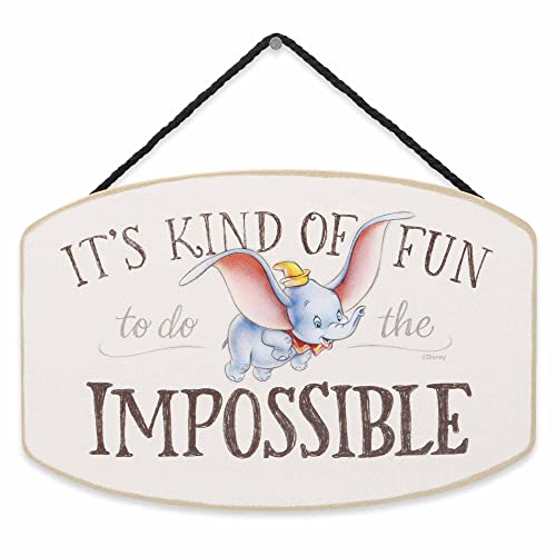 Disney Dumbo Zitat Do the Impossible Hängende Wanddekoration aus Holz – inspirierendes Dumbo-Schild für Zuhause oder Büro von Open Road Brands