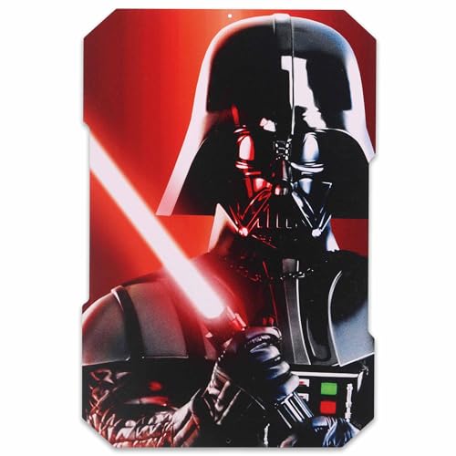 Disney Star Wars Darth Vader mit Lichtschwert Metallschild – Vintage Darth Vader Wandkunst für Männerhöhle oder Filmzimmer von Open Road Brands