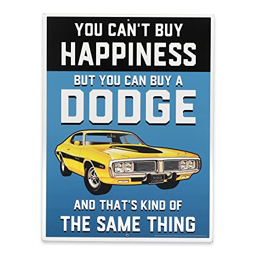 Dodge Metallschild – Can't Buy Happiness But You Can Buy A Dodge – Lustiges Dodge Schild für Garage, Geschäft oder Man Cave von Open Road Brands