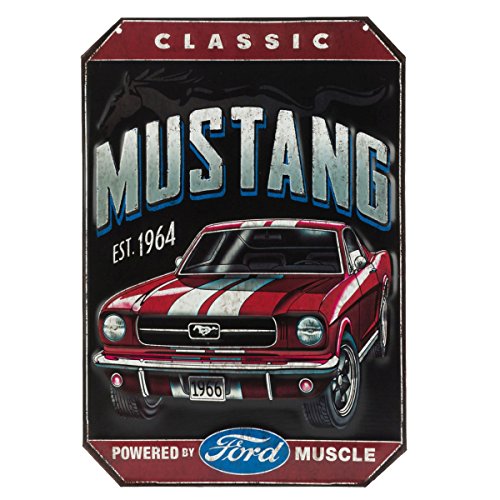 Ford Classic '66 Mustang geprägtes Metallschild – Vintage Ford Mustang Schild für Garage oder Männerhöhle Ford Classic '66 Mustang geprägtes Metallschild – Vintage Ford Mustang Schild für Garage oder Männerhöhle von Open Road Brands