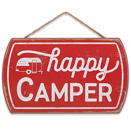 Happy Camper Wanddeko zum Aufhängen aus Holz – lustiges Vintage-Schild für Wohnmobil, Wohnmobil oder Garage von Open Road Brands