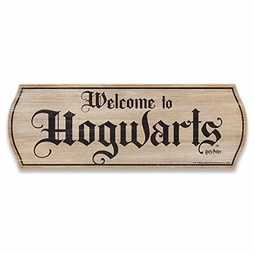 Harry Potter "Welcome to Hogwarts"-Banner aus Holz, Wanddekoration, Vintage-Schild für Filmzimmer oder Schlafzimmer von Open Road Brands