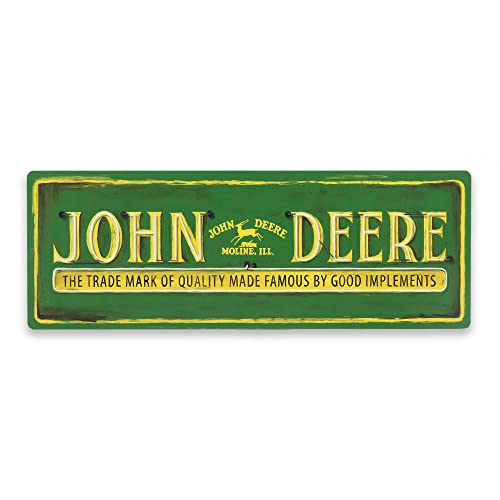 John Deere Qualität, rustikales Metallschild – Vintage John Deere Wanddekoration für Garage, Geschäft oder Männerhöhle von Open Road Brands