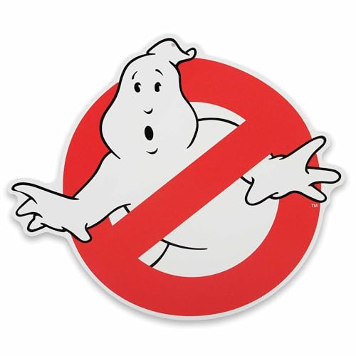 Ghostbusters Metallschild mit klassischem Logo – Vintage-Ghostbusters-Schild für Männerhöhle, Filmzimmer oder Halloween-Dekoration von Open Road Brands