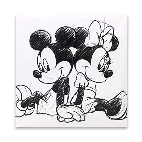 Open Road Brands Disney Mickey Mouse und Minnie Back to Back Gallery Wrapped Canvas Wall Decor - Large Mickey Mouse Wall Art for Home von Open Road Brands
