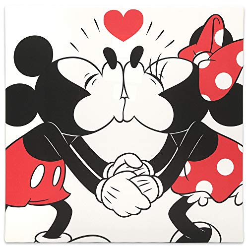 Open Road Brands Disney Mickey und Minnie Kiss Gallery Wrapped Canvas Wall Decor - Classic Mickey Mouse Painting For Home Decorating von Open Road Brands