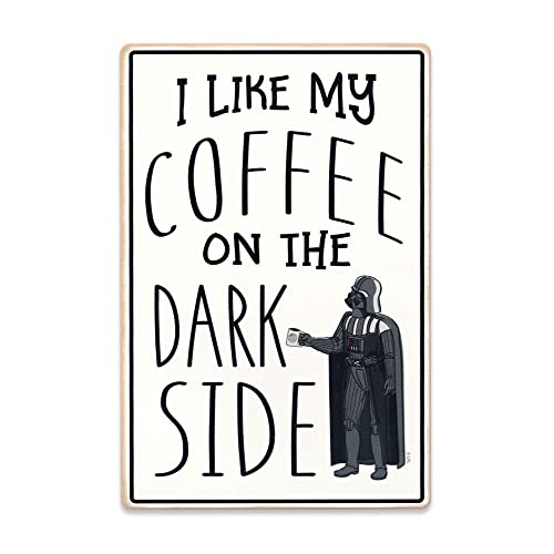 Disney Star Wars Darth Vader I Like My Coffee On the Dark Side Holz-Wanddekoration, lustiges Kaffeeschild für Küche oder Büro Disney Star Wars Darth Vader I Like My Coffee On the Dark Side Holz-Wanddekoration, lustiges Kaffeeschild für Küche oder Büro von Open Road Brands