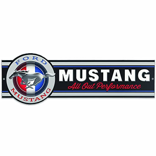 Open Road Brands Ford Mustang All Out Performance Metallschild – Vintage Ford Mustang Schild für Garage, Geschäft oder Man Cave von Open Road Brands