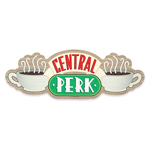 Open Road Brands Friends Central Perk Coffee Holz Wanddekoration – aus der Hit-TV-Show – großes 50,8 x 17,8 cm zentrales Perk-Schild für Küche, Büro oder Filmzimmer von Open Road Brands