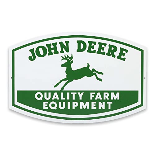 Open Road Brands John Deere Farm Equipment Logo Metallschild – Vintage John Deere Schild für Garage oder Man Cave von Open Road Brands