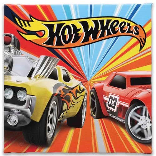 Open Road Brands Mattel Hot Wheels Hot Rods Color Burst Gallery Wrapped Leinwand Wanddekoration – lustiges Hot Wheels Bild für Kinderzimmer oder Spielzimmer von Open Road Brands