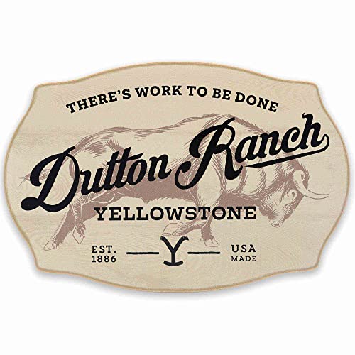 Open Road Brands Yellowstone TV-Show Dutton Ranch There's Work to Be Done Holz Wanddekoration - Gelbstein Wandkunst für Heimdekoration von Open Road Brands