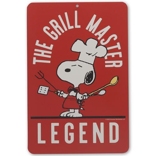 Peanuts Snoopy Grill Master Legend Metallschild – BBQ Wanddekoration mit Chef Snoopy Art – tolle Geschenkidee Peanuts Snoopy Grill Master Legend Metallschild – BBQ Wanddekoration mit Chef Snoopy Art – tolle Geschenkidee von Open Road Brands