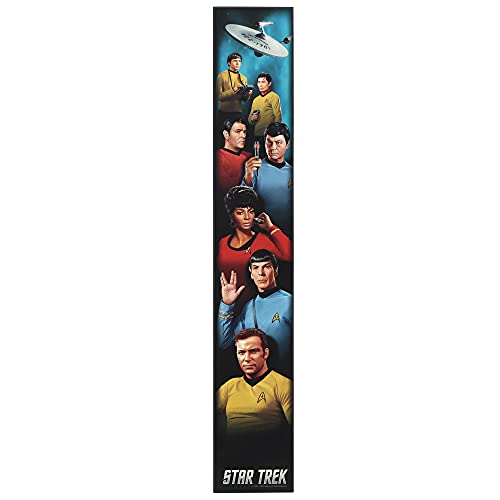 Open Road Brands Star Trek Line-Up Vertikale Holz-Wanddekoration – großes Star Trek-Schild für Männerhöhle oder Büro von Open Road Brands