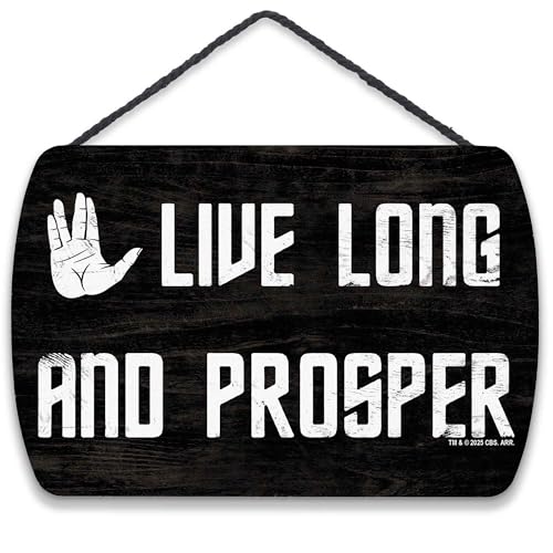 Star Trek Live Long and Prosper Hängeschild aus Holz – Vulkanischer Gruß, Wanddekoration für Zuhause Star Trek Live Long and Prosper Hängeschild aus Holz – Vulkanischer Gruß, Wanddekoration für Zuhause von Open Road Brands
