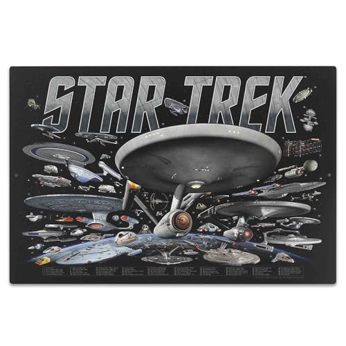 Star Trek Schiffe Metallschild – Vintage Star Trek Wanddekoration für Männerhöhle, Filmzimmer oder Schlafzimmer von Open Road Brands