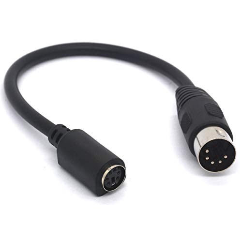 5 Pin DIN auf PS/2 Kabeladapter, 5 Pin MIDI Stecker auf 6 Pin Mini DIN Buchse Adapter für Mouser AT Keyboard (5 Stecker auf 6 Buchse) von OpenII