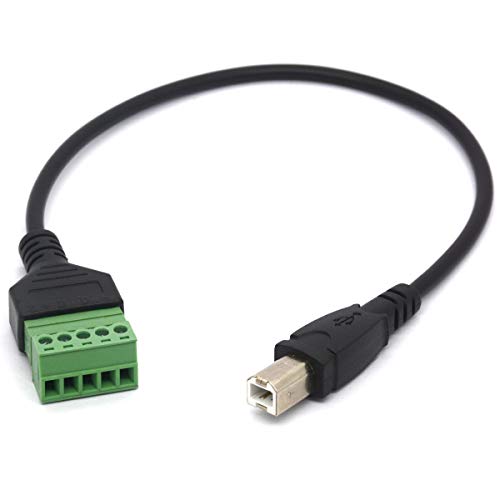 OpenII Lötfreies Druckerkabel, USB B auf 5-Pin-Schraubschild, Terminal-Adapter, Verlängerung der Datenübertragung (Typ-B auf 5-polig) von OpenII