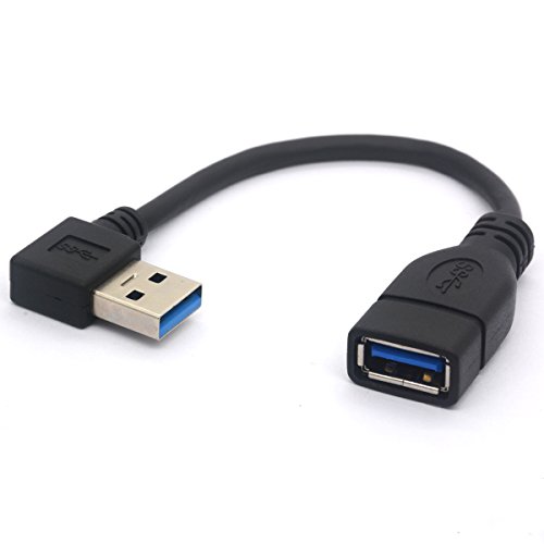 OpenII USB-3.0-Verlängerungskabel, 90 Grad nach links gewinkelt, USB-Typ-A-Stecker auf Buchse, 5 Gbit/s, Verlängerungskabel, 15 cm Left von HTGuoji