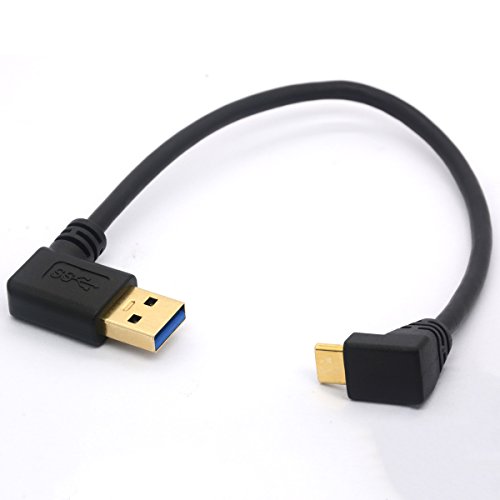 OpenII USB-Typ-C-Verlängerungskabel, vergoldet, USB 3.0-Stecker auf 90 Grad nach oben nach unten abgewinkelt, Typ-C-Kabel, Datensynchronisations- und Ladekonverter-Adapter, Typ C 90 ° positiv auf USB von OpenII