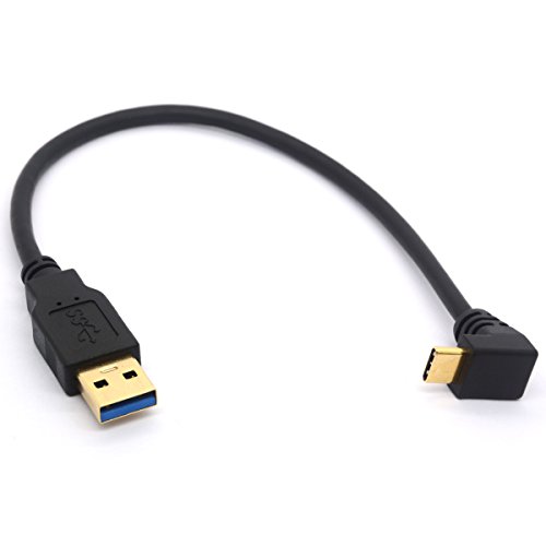 USB Typ C Verlängerungskabel, vergoldet, USB 3.0 Stecker auf 90 Grad nach oben unten abgewinkelt, Typ C Kabel, Datensynchronisation und Ladekonverter, Adapter, TypeC 90 ° positiv zu USB 3.0 gerade) von OpenII