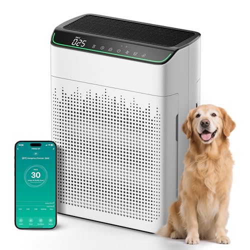 Operan Luftreiniger Allergiker, Advanced Air Purifier for Apartments & Smokers' Rooms, Wi-Fi & App Control, CADR 340m³/h (158㎡), Smart Auto-Mode, HEPA Filter gegen Staub, Pollen, Tierhaare, Weiß von Operan