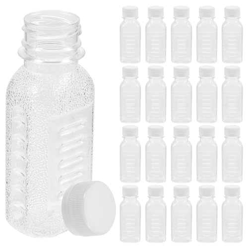 30 leere Saftflaschen, tragbare leere Flaschen, wiederverwendbare transparente Getränkebehälter mit Deckel zum Entsaften, Smoothie, Milch, Trinken, 100 ml von Operitacx