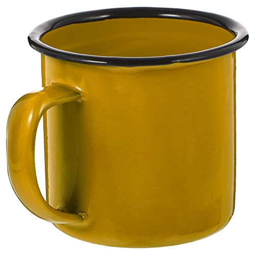 Emaille Becher Emaille Coffee Tasse Camping Cup: Vintage Blin Tea Tasse Metall Bier Wassertrink Tasse für ?enwanderweg Picknick Milchgetr? Getr?nke Gelb Gelb Kaffeetassen von Operitacx