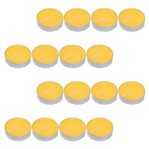 Gelbe Bienenwachs- Teelicht Kerzen 16Pcs Naturduft Rauchlose Kerzene Tee Wärmer Tropflose Paraffin- Tee- Kerzen für Hochzeiten für Heimreise von Operitacx
