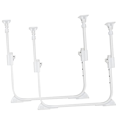 Operitacx 1 Paar Beine für Tisch Bettbeine einstellbar Falten Essen klapptisch klappbare Tischbeine Heavy Duty klappbares Tischbein Möbelbeine Eisennylon Weiß von Operitacx