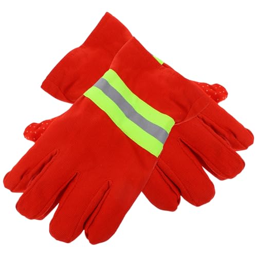 Operitacx 1 Paar Feuerwehrhandschuhe mit Wärmeisolierung Atemaktive Rutschfeste und Wasserdichte Rettungshandschuhe für Außeneinsatz Einheitsgröße Orange Optimal für Feuerwehr und von Operitacx