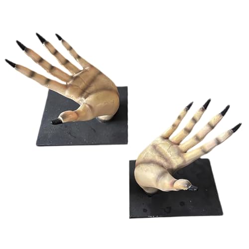 Operitacx 1 Paar Halloween Hand Buchstütze aus Widerstandsfähigem Resin Skurrile Deko für Bücherregal Schreibtisch und Tischplatte Stabiler Buchhalter mit Rutschfester Basis Einzigartiges von Operitacx