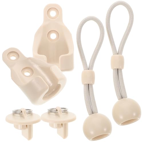 Operitacx 1 Satz Bungee Ball Cord End Caps Set für Rolladen Windfeste Befestigungsteile für Jalousien Pom Einstellbare Endkappen für Verschiedene Rolladendicken Beige von Operitacx