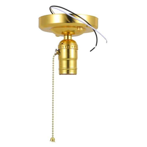 Operitacx 1 Satz Vintage Lampenfassung mit Zugkette DIY Lichtzubehör für Steh Hängelampen Goldene Fassung für Wohnzimmer Restaurants und Langlebig und Installieren Operitacx 1 Satz Vintage Lampenfassung mit Zugkette DIY Lichtzubehör für Steh Hängelampen Goldene Fassung für Wohnzimmer Restaurants und Langlebig und Installieren von Operitacx