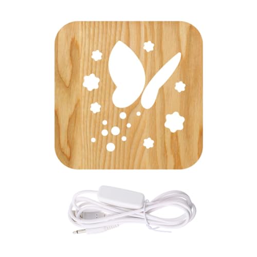 Operitacx 1 Stück Holz Nachttischlampe mit USB Stromversorgung Hohles Design für Kinderzimmer und Schlafzimmer Touch Dimmbar Gemütliche Beleuchtung für Wohnräume und Operitacx 1 Stück Holz Nachttischlampe mit USB Stromversorgung Hohles Design für Kinderzimmer und Schlafzimmer Touch Dimmbar Gemütliche Beleuchtung für Wohnräume und von Operitacx