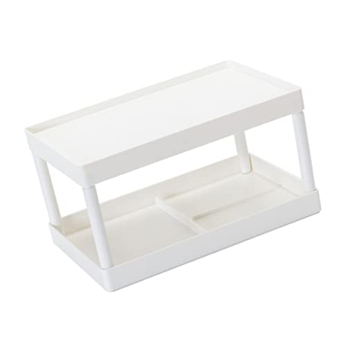 Operitacx 1 Stück Lagerregal schreibtischgestell tischregal Schreibtisch Multifunktionsregal tischmatte Kleiderablage Desktop-Regale Schreibwarenständer Kleinigkeiten-Organizer-Rack pp Weiß von Operitacx