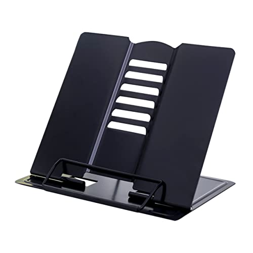 Operitacx 1 Stück Leseständer für Verstellbarer Metall Bücherhalter Schwarz Multifunktionales Desktop Bücherregal für Zuhause Büro Schule und Musiknoten von Operitacx