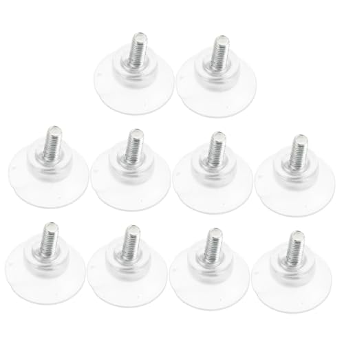 Operitacx 10 Stück Antirutschmatte aus Glas saugnapf Tischstoßstange aus Glas Saugnäpfe Anti-Rutsch-Pads für Glastischplatten Abstandstisch aus Glas Tischsauger aus Glas Metall Transparent von Operitacx