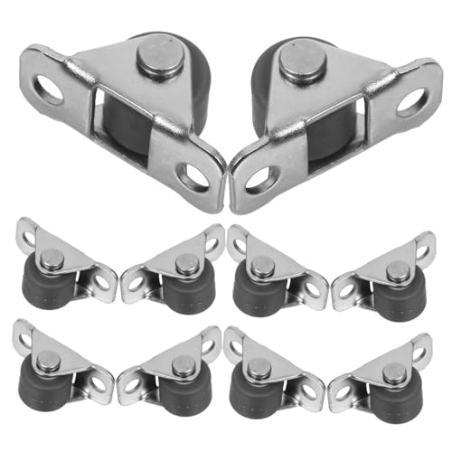 Operitacx 10 Stück Gummi Feststellrollen Lautlose Richtungsrollen für Möbel und Schiebetüren Bodenschonend Verschleißfest für Fliesen und Holzboden von Operitacx