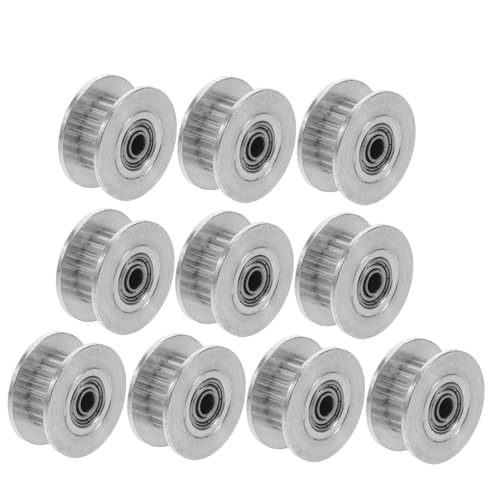 Operitacx 10 Stück Teiliges Aluminium Zahnriemenscheiben- H-Form Synchronscheibe mit Lager Bohrung für Riemen Kompatibel Druckern CNC-Maschinen und Robotik von Operitacx