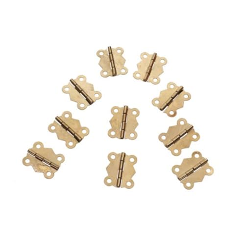 Operitacx 10 Stück Teiliges Mini Eisenscharnier Gelb Langlebig Klappbar für Schmuckkästen Modellbau Aufbewahrungsboxen Schranktüren Möbel Küchen und Kabinett Scharniere von Operitacx