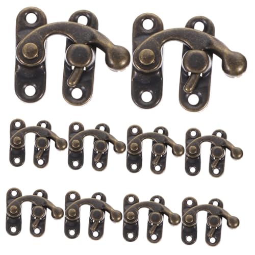 Operitacx 10 Stück Teiliges Retro Haspenschloss mit Schrauben Antiker Metall-riegelhaken Verdeckt Montierbar Robust für Schmuckkästen Holzkisten Truhen und Vintage Möbel von Operitacx