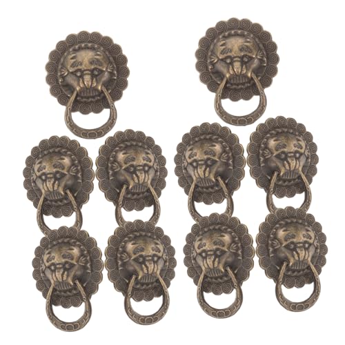 Operitacx 10 Stück Teiliges Retro Möbelgriffe Löwenkopf Bronze Schubladengriffe Schrankknöpfe für Kommode Schublade Schrank Vintage Griff Küchenschrank Zubehör von Operitacx