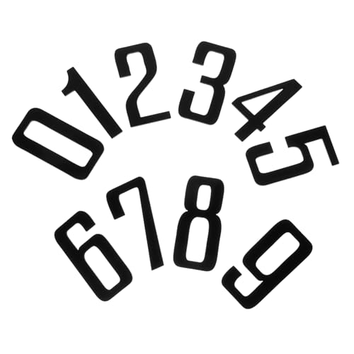 Operitacx 10 Stück Teiliges Selbstklebendes Hausnummernschild aus Pulverbeschichtetem Metall Wetterfestes Modernes Adressschild für Tür und Gebäude Hohe Zahlen für Vielseitige Wohn von Operitacx