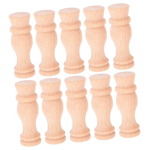 Operitacx 10 Stück Teiliges Unbemalter Holzspindeln mit Geschnitztem Flaschenkürbis design Europäischer Stil Vielseitig für Weinschrank und Möbelreparatur Langlebige DIY Baluster für Wohn von Operitacx