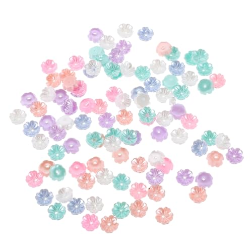 Operitacx 100 Stück Blumen Perlenkappen Fünfblättrige Spacer Beads für DIY Schmuck Basteln Nagelkunst Nail Art Charm Caps Endkappen für Halsketten Ohrringe Armbänder von Operitacx