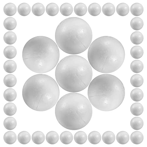 Operitacx 100 Stück Hochzeitsdekoration Modellierung Basteln Solide Polystyrol-Kugeln Runde Kugeln DIY-Sachen (Solide 2 cm) von Operitacx
